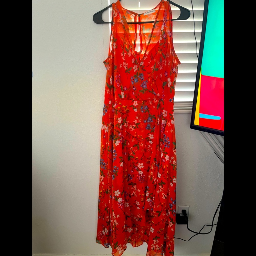 Florar Orange long dress used only once size 10